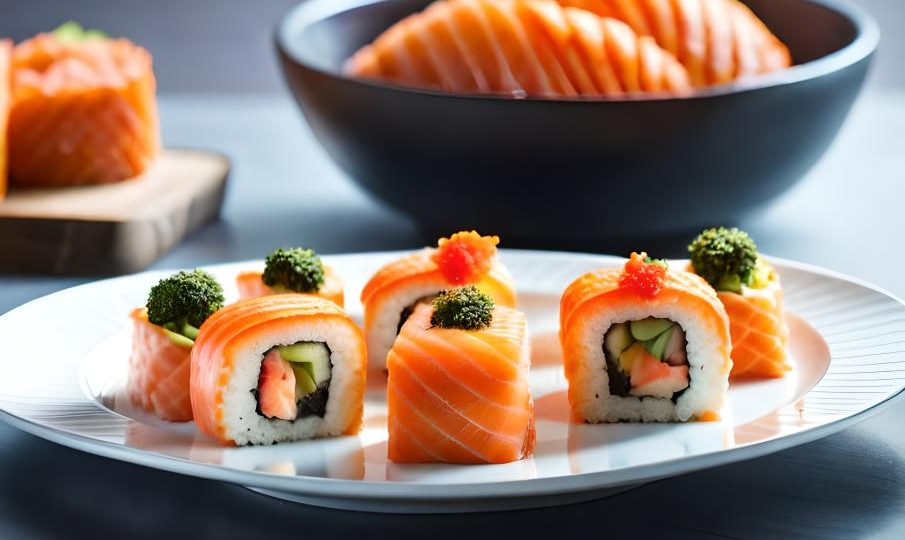 sushi z łososiem